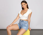 Haut court en tricot côtelé Keeping Knit Chic